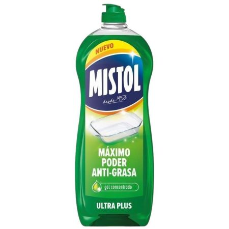 Mistol Lavavajillas Ultra Plus Lavavajillas a mano concentrado ofrece máximo poder antigrasa 650 ml