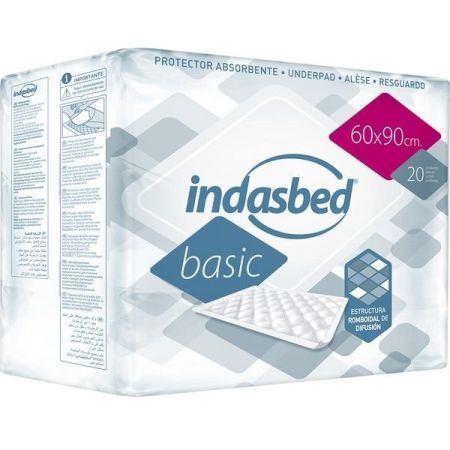 Indasbed Basic Protector Absorbente Protector absorbente desechable mantiene la piel alejada de la humedad 60x90 cm 20 uds