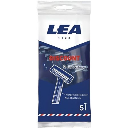 Lea Discount Maquinilla De Afeitar Maquinilla de afeitar desechable con banda lubrificada y mango antideslizante 5 uds