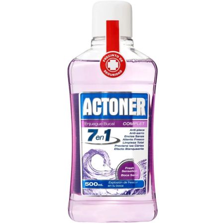 Actoner Complet Enjuague Bucal 7 En 1 Enjuague bucal limpia protege y previene placa sarro y caries 500 ml