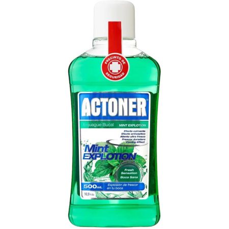 Actoner Mint Explotion Enjuage Bucal Enjuage bucal antiséptico y calmante para una limpieza total sabor menta 500 ml