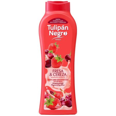 Tulipán Negro Fresa & Cereza Gel De Baño Y Ducha Gel de ducha estimulante efecto regenerante 650 ml