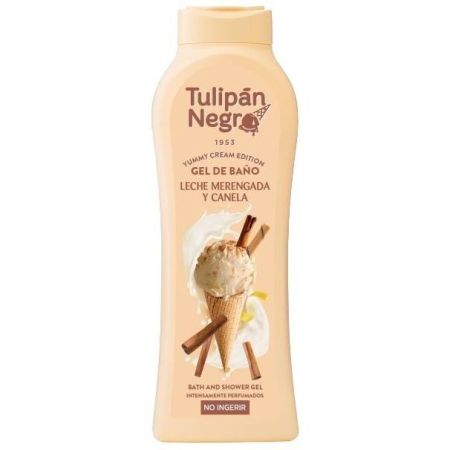 Tulipán Negro Leche Merengada Y Canela Yummy Cream Edition Gel De Baño Gel de ducha cremoso hidrantante con deliciosa fragancia fresca y estimulante 650 ml