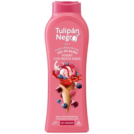 Tulipán Negro Yogurt Y Frutos Rojos Yummy Cream Edition Gel De Baño Gel de ducha cremoso hidrantante con deliciosa fragancia fresca y estimulante 650 ml