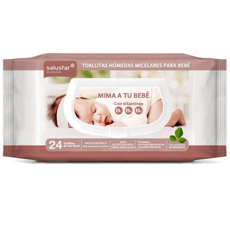 Salustar Natural Care Mima A Tu Bebé Toallitas húmedas micelares para bebé con vitaminas b1,b2 y b6 24 uds