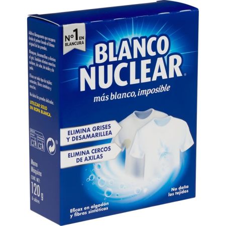 Iberia Blanqueador En Sobres Blanco Nuclear Blanqueador recupera en 1 lavado el blanco original de la ropa en grises y amarillos 6 uds