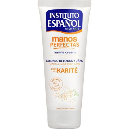 Instituto Español Manos Perfectas Karité Cuidado De Manos Y Uñas Crema de manos hidratante y no grasa protege restaura calma y suaviza 75 ml