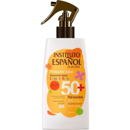 Instituto Español Piel Sensible Spray Protector Solar Infantil Spf 50+ Protector solar infantil con aloe vera de rápida absorción 300 ml