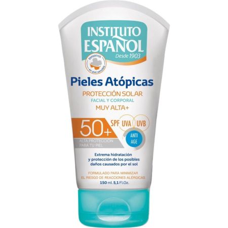 Instituto Español Pieles Atópicas Protección Solar Spf 50+ Crema solar de rápida absorción hidrata previene el envejecimiento y minimiza reacciones 150 ml