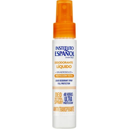 Instituto Español Protección Total Desodorante Líquido Spray Desodorante sin alcohol ofrece protección total y frescor duradero 48 horas 50 ml