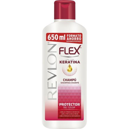 Flex Protector Del Color Con Keratina Champú Formato Ahorro Champú limpia y proporciona color vibrante para cabellos teñidos o con mechas 650 ml