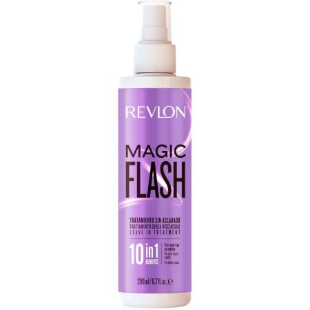 Revlon Magic Flash Tratamiento Sin Aclarado 10 En 1 Tratamiento capilar previene puntas abiertas restaura acondiciona desenreda y aporta brillo 200 ml