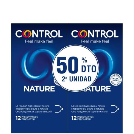 Control Nature Preservativos Duplo Pack Ahorro Preservativos ofrecen perfecta adaptibilidad haciendo tu relación sexual más satisfactoria 2x12 uds