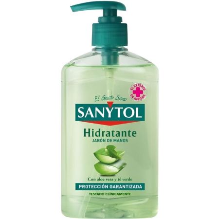 Sanytol Hidratante Jabón De Manos Jabón de manos para una protección garantizada con aloe vera y té verde 250 ml