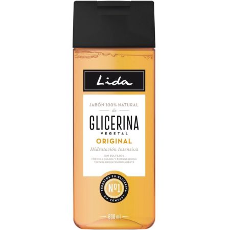 Lida Glicerina Vegetal Original Jabón 100% Natural Gel de ducha cuida e hidrata 600 ml