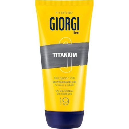 Giorgi Titanium 48h Gel Fijador Nº9 Gomina sin siliconas acabado indestructible ligero y de larga duración 48 horas 170 ml