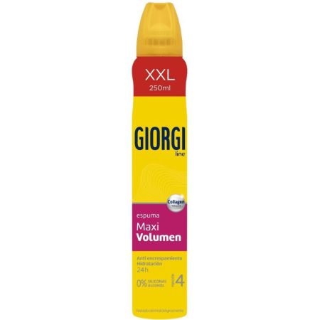 Giorgi Maxi Volumen Espuma Nº4 Espuma capilar sin siliconas ni alcohol aporta densidad para un volumen de larga duración y sin encrespamiento 24 horas 250 ml