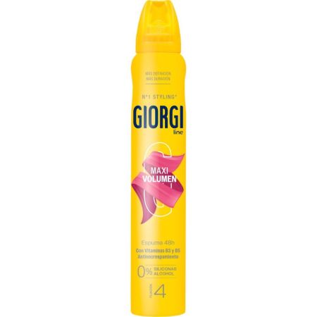 Giorgi Maxi Volumen Espuma Nº4 Espuma capilar sin siliconas ni alcohol aporta densidad para un volumen de larga duración y sin encrespamiento 24 horas 250 ml