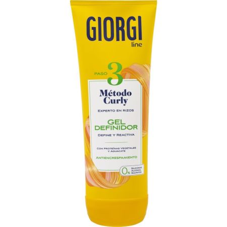 Giorgi Gel Definidor Método Curly Paso 3 Gomina gran definición rizos naturales y sin encrespamiento 250 ml