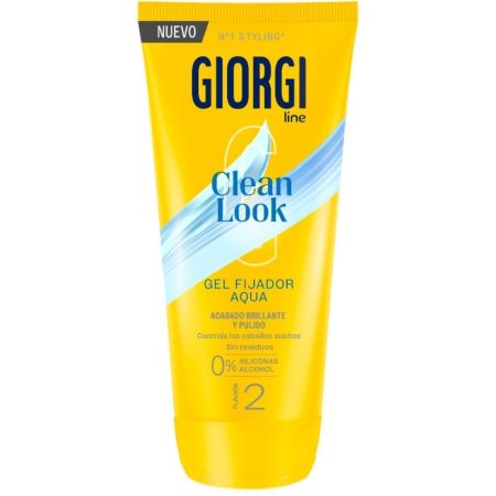 Giorgi Clean Look Gel Fijador Aqua Nº2 Gomina de fijación duradera y flexibe para cabello nutrido suave limpio y brillante 170 ml