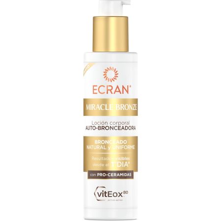 Ecran Miracle Bronze Loción Corporal Auto-Bronceadora Loción corporal autobronceadora de textura ultraligera para bronceado natural y uniforme 200 ml