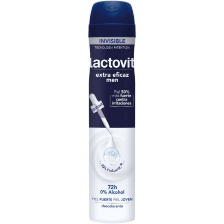 Lactovit Extra Eficaz Men Desodorante Spray Desodorante para hombre 0% alcohol antiirritaciones protección 48 horas 200 ml