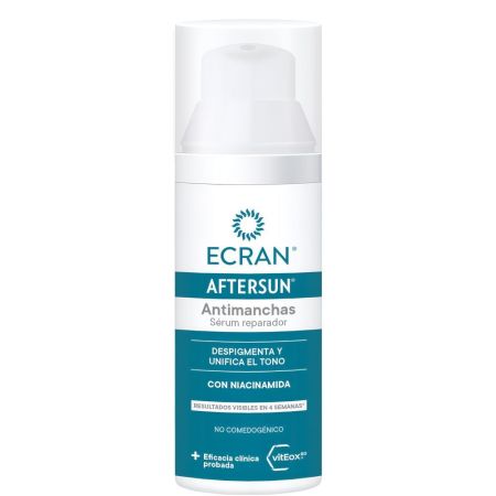 Ecran Aftersun Antimanchas Sérum Reparador Sérum reparador reduce las manchas unifica el tono de la piel y aporta luminosidad 50 ml