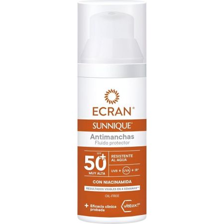 Ecran Sunnique Antimanchas Fluido Protector Spf 50+ Protector solar facial previene la aparición de manchas en la piel 50 ml