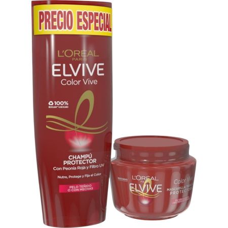 Elvive Color Vive Pack Precio Especial Set de cuidado capilar protege nutre y fija el color para cabello teñido o con mechas