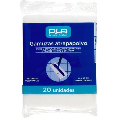 Pla Gamuzas Atrapapolvo Recambio Desechable Gamuzas atrapapolvo ideal para mopas 40x30 cm 20 uds