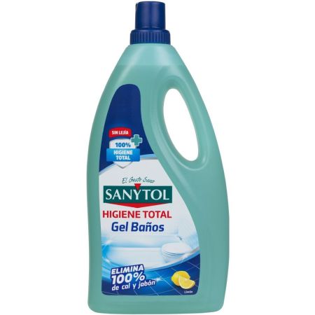 Sanytol Gel Baños Limpiador para baños elimina 100% de los restos de cal y jabón sin esfuerzo 1200 ml