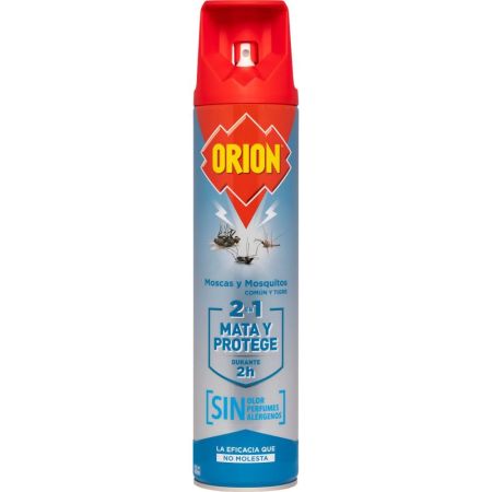 Orion Insecticida 2 En 1 Mata Y Protege Insecticida sin olor para moscas y mosquitos común y tigre 24 horas 600 ml