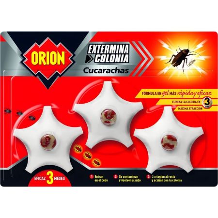 Orion Insecticida Extermina Colonia Cucharachas Cebo En Gel Insecticida actúa con efecto retardado sobre las cucarachas eficaz 3 meses 3 uds