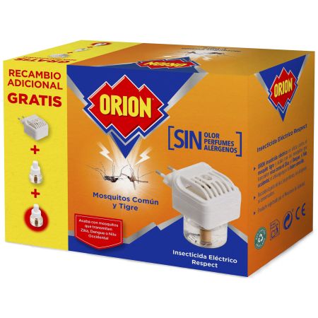 Orion Mosquitos Insecticida Eléctrico Formato Especial Insecticida eléctrico acaba con los mosquitos que trasmiten virus 1 aparato + 2 recambios