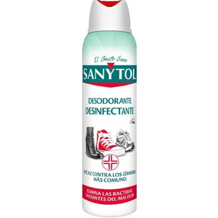 Sanytol Desinfectante Desodorante Spray Desodorante desinfectante de calzado eficaz contra los gérmenes más comunes 150 ml