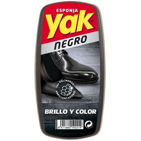 Yak Limpia Calzado Instant Esponja limpia impermeabiliza y abrillanta al instante para calzado de piel negra