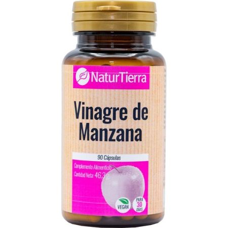 Naturtierra Vinagre De Manzana Complemento Alimenticio Complemento alimenticio vegano ayuda a normalizar el metabolismo de las grasas 90 uds