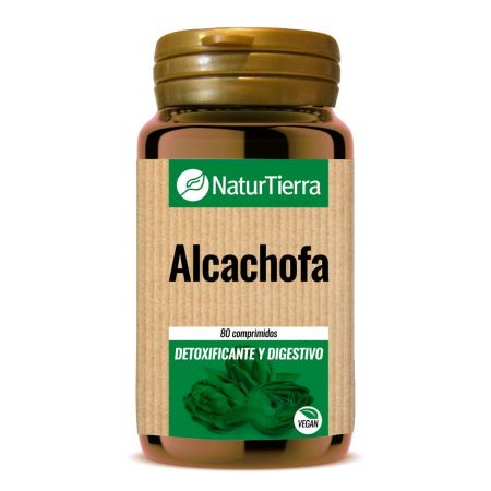 Naturtierra Alcachofa Complemento Alimenticio Complemento alimenticio vegano contribuye a la salud digestiva hepática e intestinal 80 uds