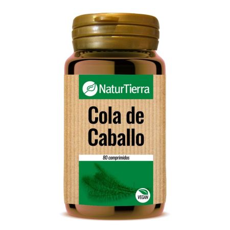 Naturtierra Cola De Caballo Complemento Alimenticio Complemento alimenticio vegano para uñas cabello estrías y flacidez mamaria 80 uds