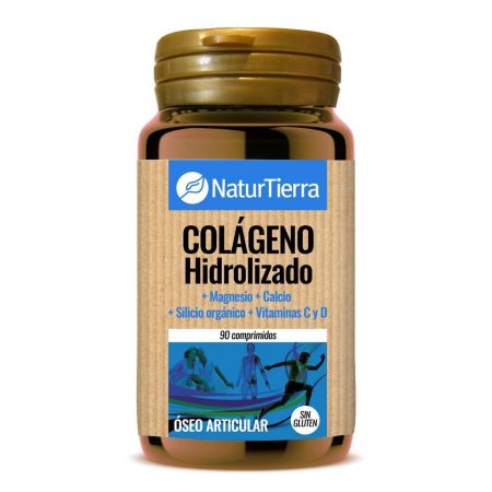 Naturtierra Colágeno Hidrolizado Complemento Alimenticio Complemento alimenticio sin gluten ayuda regenerando los tejidos 90 uds