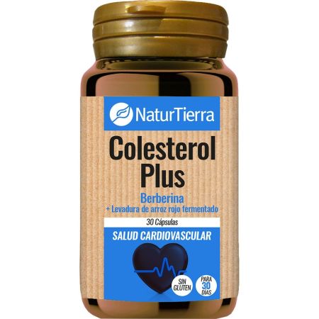 Naturtierra Colesterol Plus Complemento Alimenticio Complemento alimenticio sin gluten ayuda a controlar los niveles de colesterol 30 uds