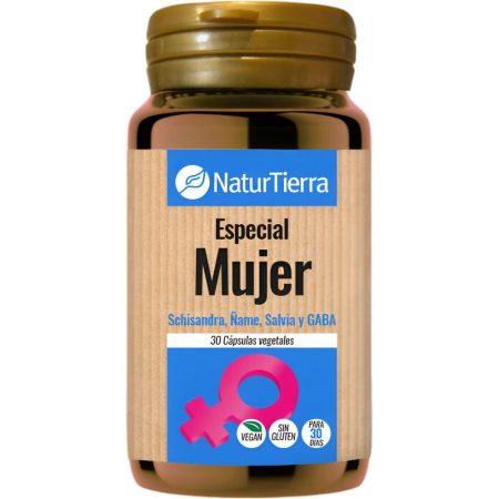 Naturtierra Especial Mujer Complemento Alimenticio Complemento alimenticio contiene ingredientes eficaces para aminorar los síntoms de la menopausia 30 uds