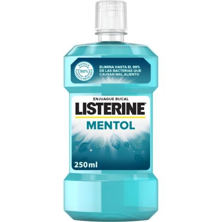 Listerine Antiséptico Bucal Mentol Enjuage bucal elimina gérmenes que causan la placa bacteriana la gingivitis y el mal aliento