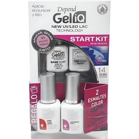 Depend Gel Iq New Uv/Led Lac Tecnology Start Kit +2 Esmaltes Gratis Pack de manicura y pedicura con lámpara led