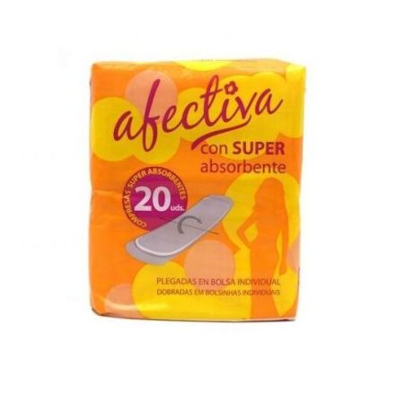 Afectiva Compresas Con Super Absorbente Compresas super absorbentes plegadas en bolsa individual 20 uds