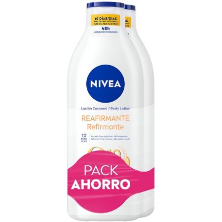 Nivea Q10 Reafirmante Body Lotion Pack Ahorro Loción corporal reafirma y mejora la elasticidad ofreciendo piel firme 48 horas con agradable aroma 2x400 ml