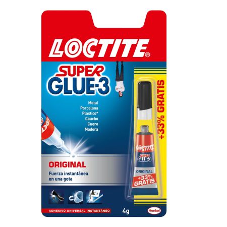 Loctite Super Glue-3 Pegamento Original Formato Especial Pegamento líquido en tubo adhesivo universal instantáneo 4 gr