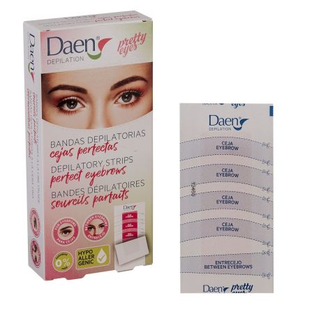 Daen Cejas Perfectas Bandas Depilatorias Bandas depilatorias de cera fría permites un acabado completo con manteca de karité 6 uds