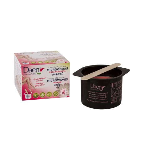 Daen Rosa Mosqueta Microondas Cera Depilatoria Cera caliente corporal para microondas depilación eficaz cómoda y de larga duración 250 gr