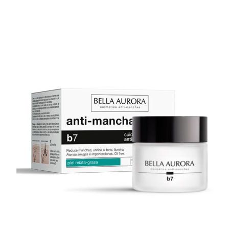 Bella Aurora B7 Cuidado Anti-Manchas Diario Spf 20 Piel Mixta-Grasa Crema de día antimanchas con ácido hialurónico y algas rojas 50 ml